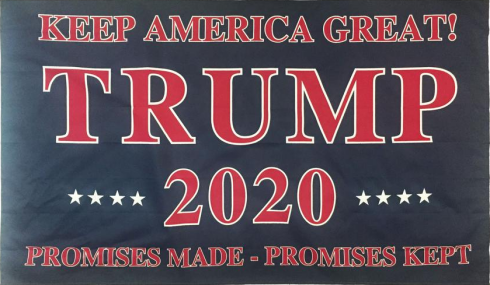 Trump Promises Made Promises Kept Blue 3'X5' Flag Rough Tex® 100D