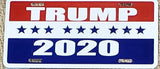 TRUMP RED WHITE & BLUE 2020 ALUMINUM EMBOSSED LICENSE PLATE