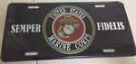 UNITED STATES MARINE CORPS ALUMINUM EMBOSSED LICENSE PLATE