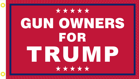 Gun Owners For Trump Red Double Sided Flag Rough Tex ® 2'X3' 100D