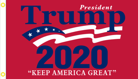 2'X3' 100D PRESIDENT TRUMP RED 2020 FLAG DBL SIDED