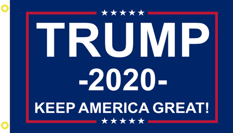 2'X3' 100D TRUMP 2020 KAG BLUE FLAG