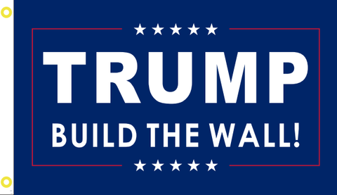 2'X3' 100D TRUMP BUILD THE WALL FLAG