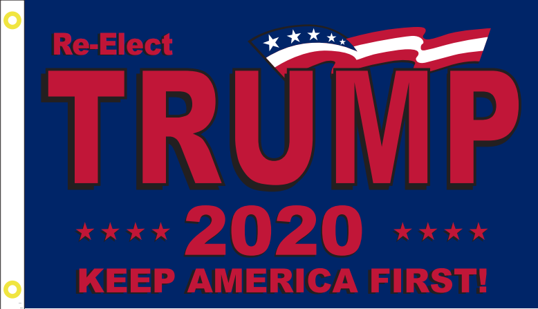 2'X3' 100D TRUMP REELECT 2020 FLAG DBL SIDES