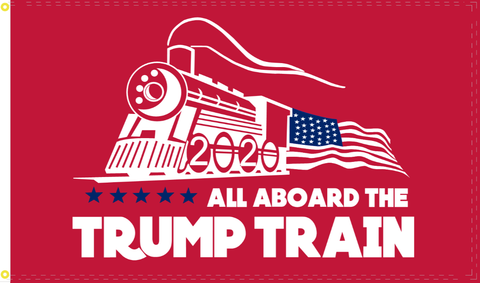 2'X3' 100D TRUMP TRAIN RED FLAG DBL SIDED