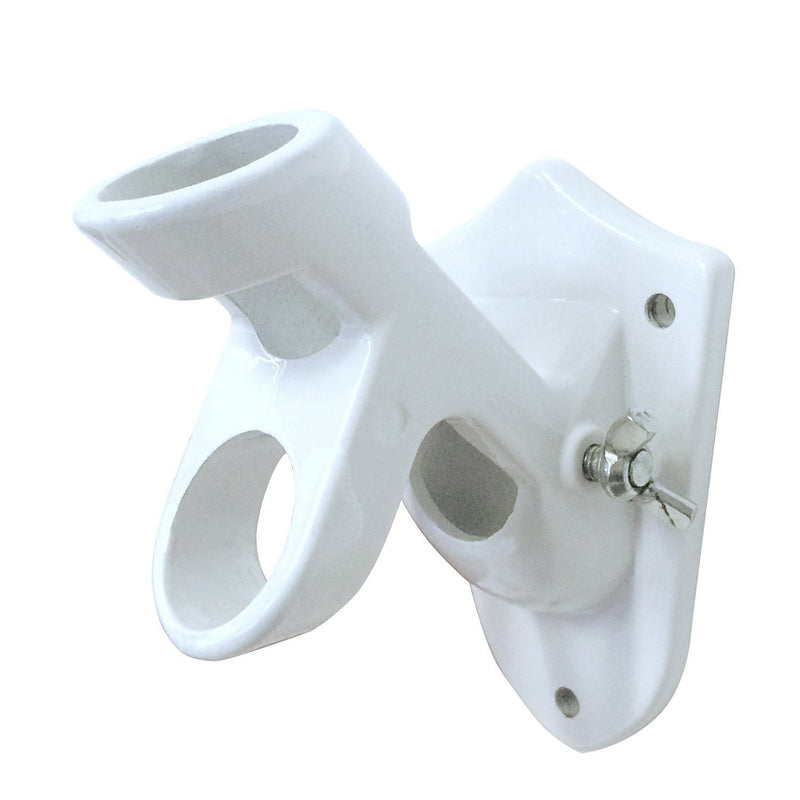 Two Position Flag Pole Bracket Cast Aluminum White