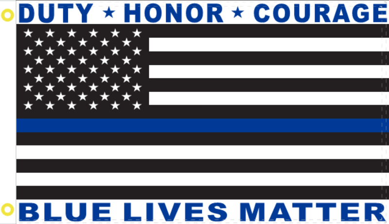 3'X5'100D DUTY HONOR POLICE FLAG