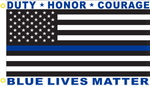 Duty Honor Courage Blue Lives Matter 3'X5' Flag Rough Tex® 100D