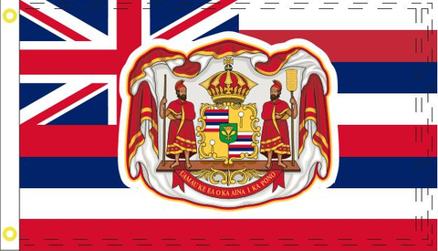 3'X5' 100D HAWAIIAN ROYAL COAT OF ARMS FLAG