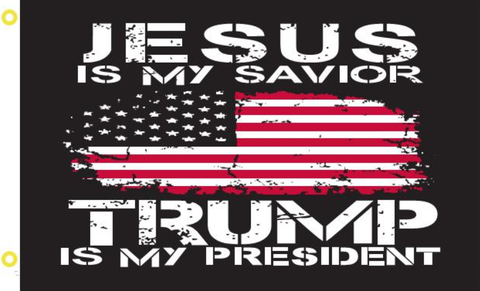 3'X5' 100D JESUS IS MY SAVIOR TRUMP FLAG