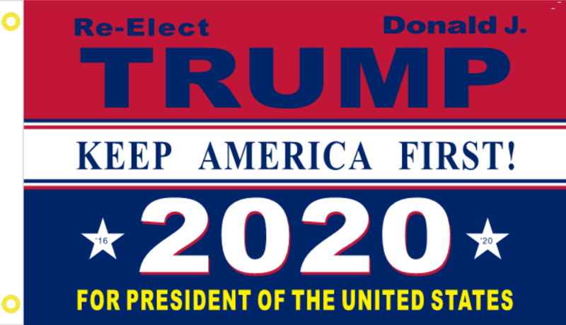 3'X5' 100D RE-ELECT DONALD J.TRUMP 2020 FLAG DBL SIDED