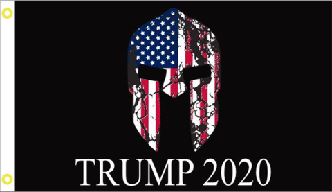 3'X5' 100D TRUMP 2020 WARRIOR BLACK FLAG DBL SIDED