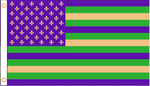 3'X5' AMERICAN MARDI GRAS FLEUR-DE-LIS FLAG 100D ROUGH TEX ®