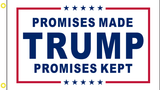 Trump Promises Made Promises Kept White 3'X5' Flag Rough Tex® 100D