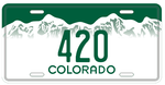 420 Colorado Embossed License Plate