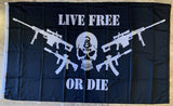 Live Free Or Die (DTOM) Black 3'X5' Flag ROUGH TEX® 100D