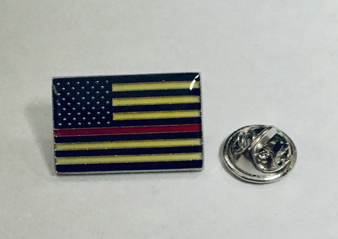 USA Thin Red Line Firefighters- Cloisonne Hat & Lapel Pin