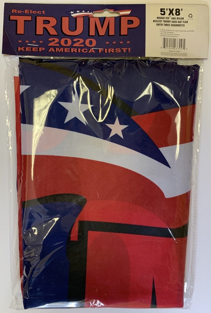 Re-Elect Trump 2020 Keep America First KAF 5'X8' Flag Rough Tex ® 68D Nylon (With Three Grommets)