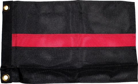 Thin Red Line Fire Fighter 12x18 inches Boat Flags Dura-Lite ™ 600D 2 Ply Boat Flag Embroidered