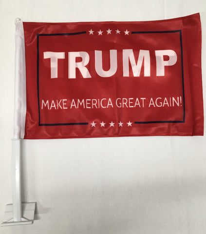 *TEMPORARILY OUT OF STOCK* Trump M A G A Red  - 12''X18'' Car Flag