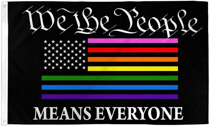 We The People Means Everyone Rainbow Flag 3'X5' Flag Rough Tex® 100D