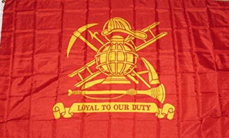 Fire Fighter (Loyal To Our Duty) DBL Sided Flag With Grommets 12'X18'' Rough Tex® 100D