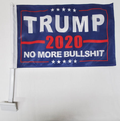 Trump No More Bullshit Double Sided Car Flag - 12''x18'' Knit