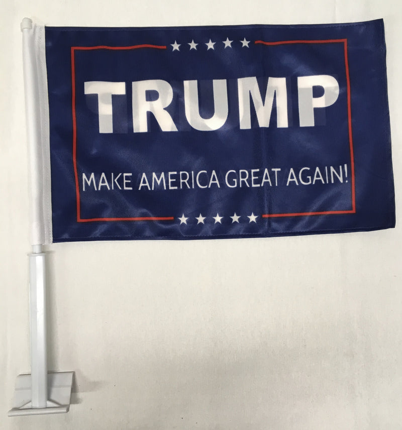 *TEMPORARILY OUT OF STOCK* Trump M A G A Blue  - 11  ''X18'' Car Flag