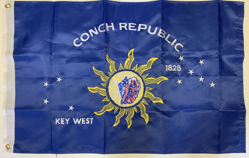 Key West Conch Republic 3'X5' Embroidered Double Sided Flag Rough Tex® 300D