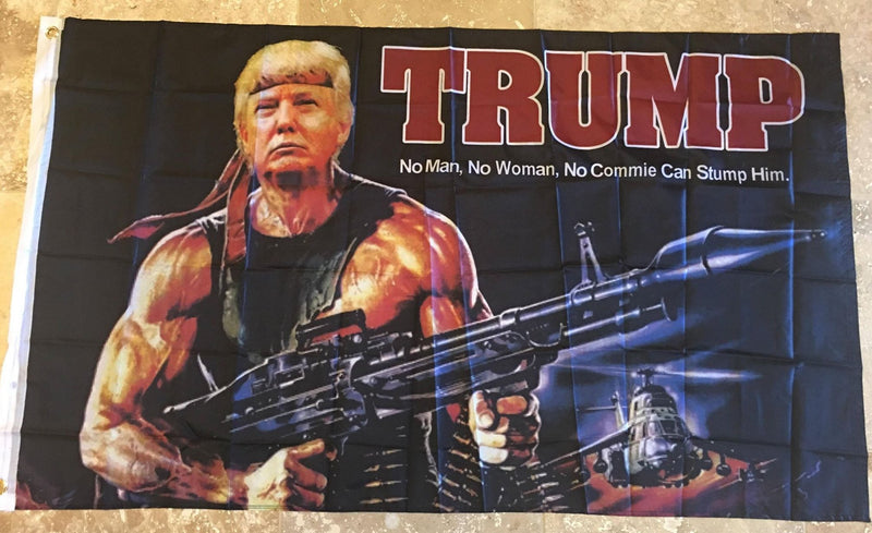 TRUMP BAZOOKA NO MAN NO COMMIE ROUGH TEX ® 68D NYLON 3'X5' MAGA