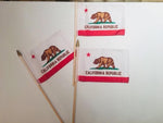 6x9 inch sewn edge classroom US State American flags & USA (144 6"x9" Stick FLAGS PER STATE) 50 UNITED STATES FLAGS 6"X9" WOODEN STAFF STATE FLAG COLLECTION 15" wood staff soft point gold wood spears