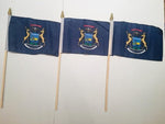 6x9 inch sewn edge classroom US State American flags & USA (144 6"x9" Stick FLAGS PER STATE) 50 UNITED STATES FLAGS 6"X9" WOODEN STAFF STATE FLAG COLLECTION 15" wood staff soft point gold wood spears