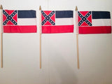6x9 inch sewn edge classroom US State American flags & USA (144 6"x9" Stick FLAGS PER STATE) 50 UNITED STATES FLAGS 6"X9" WOODEN STAFF STATE FLAG COLLECTION 15" wood staff soft point gold wood spears