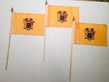 6x9 inch sewn edge classroom US State American flags & USA (144 6"x9" Stick FLAGS PER STATE) 50 UNITED STATES FLAGS 6"X9" WOODEN STAFF STATE FLAG COLLECTION 15" wood staff soft point gold wood spears