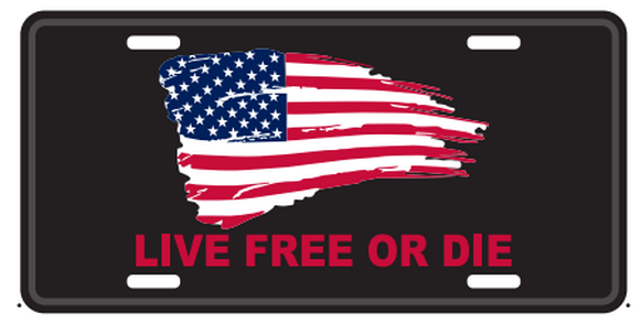 Live Free Or Die Embossed License Plate