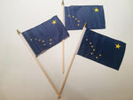 6x9 inch sewn edge classroom US State American flags & USA (144 6"x9" Stick FLAGS PER STATE) 50 UNITED STATES FLAGS 6"X9" WOODEN STAFF STATE FLAG COLLECTION 15" wood staff soft point gold wood spears