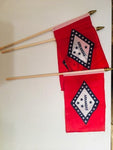 6x9 inch sewn edge classroom US State American flags & USA (144 6"x9" Stick FLAGS PER STATE) 50 UNITED STATES FLAGS 6"X9" WOODEN STAFF STATE FLAG COLLECTION 15" wood staff soft point gold wood spears