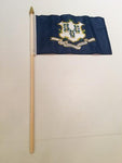 6x9 inch sewn edge classroom US State American flags & USA (144 6"x9" Stick FLAGS PER STATE) 50 UNITED STATES FLAGS 6"X9" WOODEN STAFF STATE FLAG COLLECTION 15" wood staff soft point gold wood spears