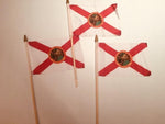 6x9 inch sewn edge classroom US State American flags & USA (144 6"x9" Stick FLAGS PER STATE) 50 UNITED STATES FLAGS 6"X9" WOODEN STAFF STATE FLAG COLLECTION 15" wood staff soft point gold wood spears