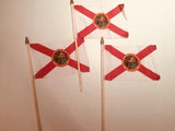 6x9 inch sewn edge classroom US State American flags & USA (144 6"x9" Stick FLAGS PER STATE) 50 UNITED STATES FLAGS 6"X9" WOODEN STAFF STATE FLAG COLLECTION 15" wood staff soft point gold wood spears