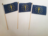 6x9 inch sewn edge classroom US State American flags & USA (144 6"x9" Stick FLAGS PER STATE) 50 UNITED STATES FLAGS 6"X9" WOODEN STAFF STATE FLAG COLLECTION 15" wood staff soft point gold wood spears
