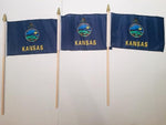 6x9 inch sewn edge classroom US State American flags & USA (144 6"x9" Stick FLAGS PER STATE) 50 UNITED STATES FLAGS 6"X9" WOODEN STAFF STATE FLAG COLLECTION 15" wood staff soft point gold wood spears