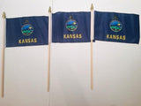 6x9 inch sewn edge classroom US State American flags & USA (144 6"x9" Stick FLAGS PER STATE) 50 UNITED STATES FLAGS 6"X9" WOODEN STAFF STATE FLAG COLLECTION 15" wood staff soft point gold wood spears
