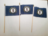 6x9 inch sewn edge classroom US State American flags & USA (144 6"x9" Stick FLAGS PER STATE) 50 UNITED STATES FLAGS 6"X9" WOODEN STAFF STATE FLAG COLLECTION 15" wood staff soft point gold wood spears
