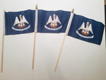6x9 inch sewn edge classroom US State American flags & USA (144 6"x9" Stick FLAGS PER STATE) 50 UNITED STATES FLAGS 6"X9" WOODEN STAFF STATE FLAG COLLECTION 15" wood staff soft point gold wood spears