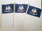 6x9 inch sewn edge classroom US State American flags & USA (144 6"x9" Stick FLAGS PER STATE) 50 UNITED STATES FLAGS 6"X9" WOODEN STAFF STATE FLAG COLLECTION 15" wood staff soft point gold wood spears