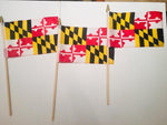 6x9 inch sewn edge classroom US State American flags & USA (144 6"x9" Stick FLAGS PER STATE) 50 UNITED STATES FLAGS 6"X9" WOODEN STAFF STATE FLAG COLLECTION 15" wood staff soft point gold wood spears