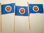 6x9 inch sewn edge classroom US State American flags & USA (144 6"x9" Stick FLAGS PER STATE) 50 UNITED STATES FLAGS 6"X9" WOODEN STAFF STATE FLAG COLLECTION 15" wood staff soft point gold wood spears