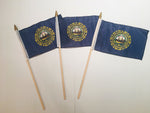 6x9 inch sewn edge classroom US State American flags & USA (6 6"x9" FLAGS PER STATE) 50 UNITED STATES FLAGS 6"X9" WOODEN STAFF STATE FLAG COLLECTION 15" wood staff soft point gold wood spears