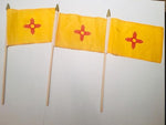 6x9 inch sewn edge classroom US State American flags & USA (144 6"x9" Stick FLAGS PER STATE) 50 UNITED STATES FLAGS 6"X9" WOODEN STAFF STATE FLAG COLLECTION 15" wood staff soft point gold wood spears